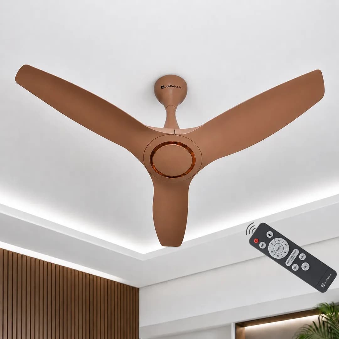 Aapanam Vixa Pro Mystic Brown — BLDC Ceiling Fan 1200mm, 35W, RF Remote