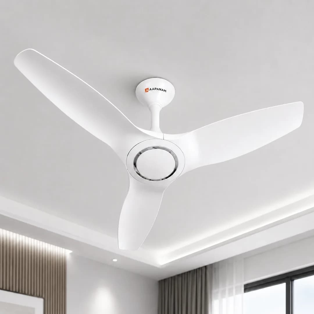 Aapanam Vixa Pro Pearl White — BLDC Ceiling Fan 1200mm, 35W, RF Remote view 3