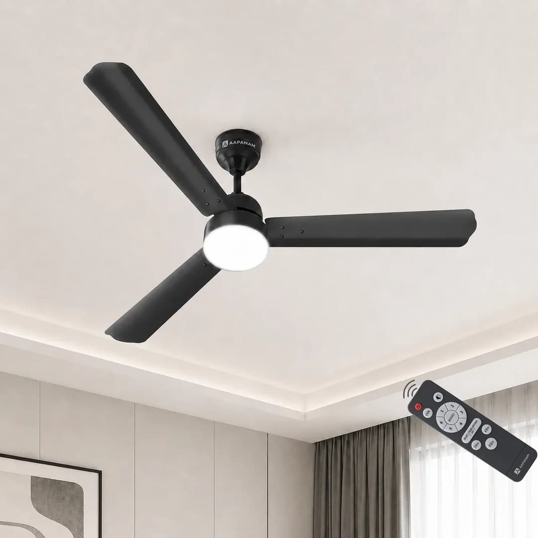 Aapanam Vixa Neo Glow Smoke — BLDC Ceiling Fan 1200mm with LED Light
