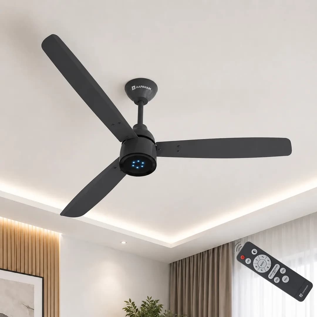Aapanam Vixa Neo Smoke — BLDC Ceiling Fan 1200mm, 30W, RF Remote