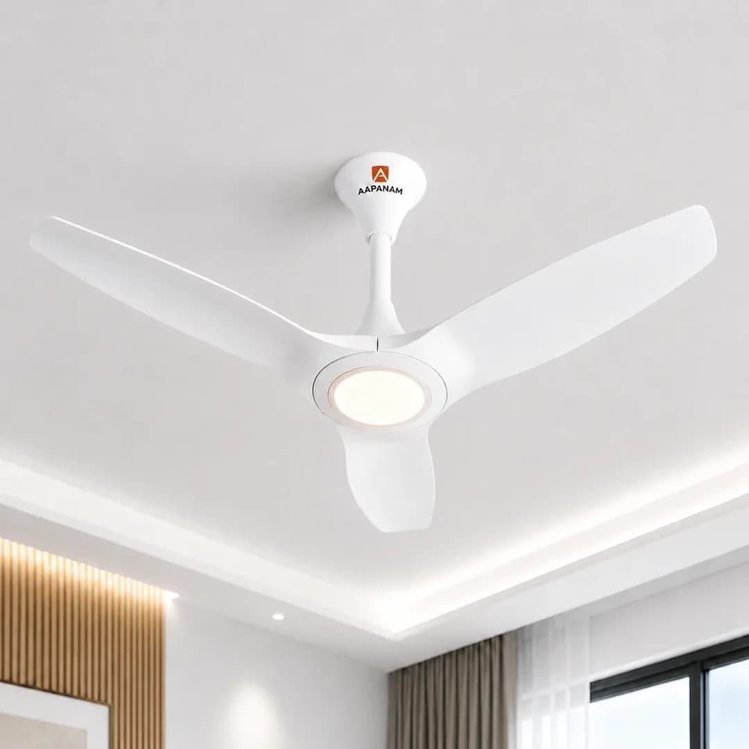 Aapanam Vixa Pro Glow Pearl White — BLDC Ceiling Fan 1200mm with LED Light view 3
