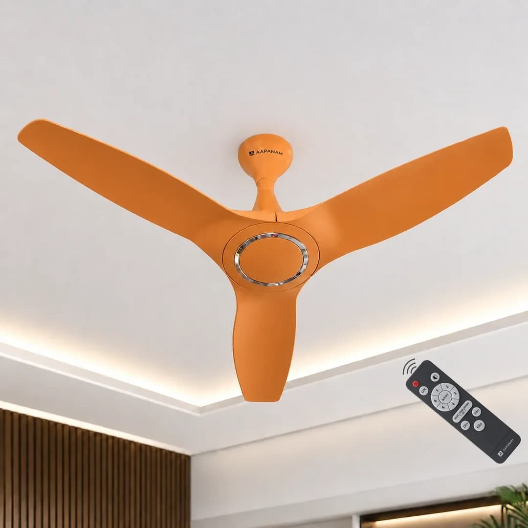 Aapanam Vixa Pro Kesar Gold — BLDC Ceiling Fan 1200mm, 35W, RF Remote